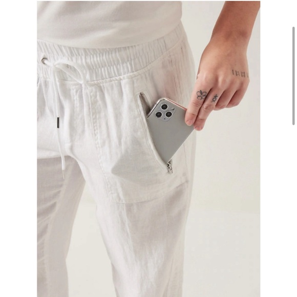 Athleta Cabo Linen Wide Leg Pant Size 10 - Picture 4 of 12